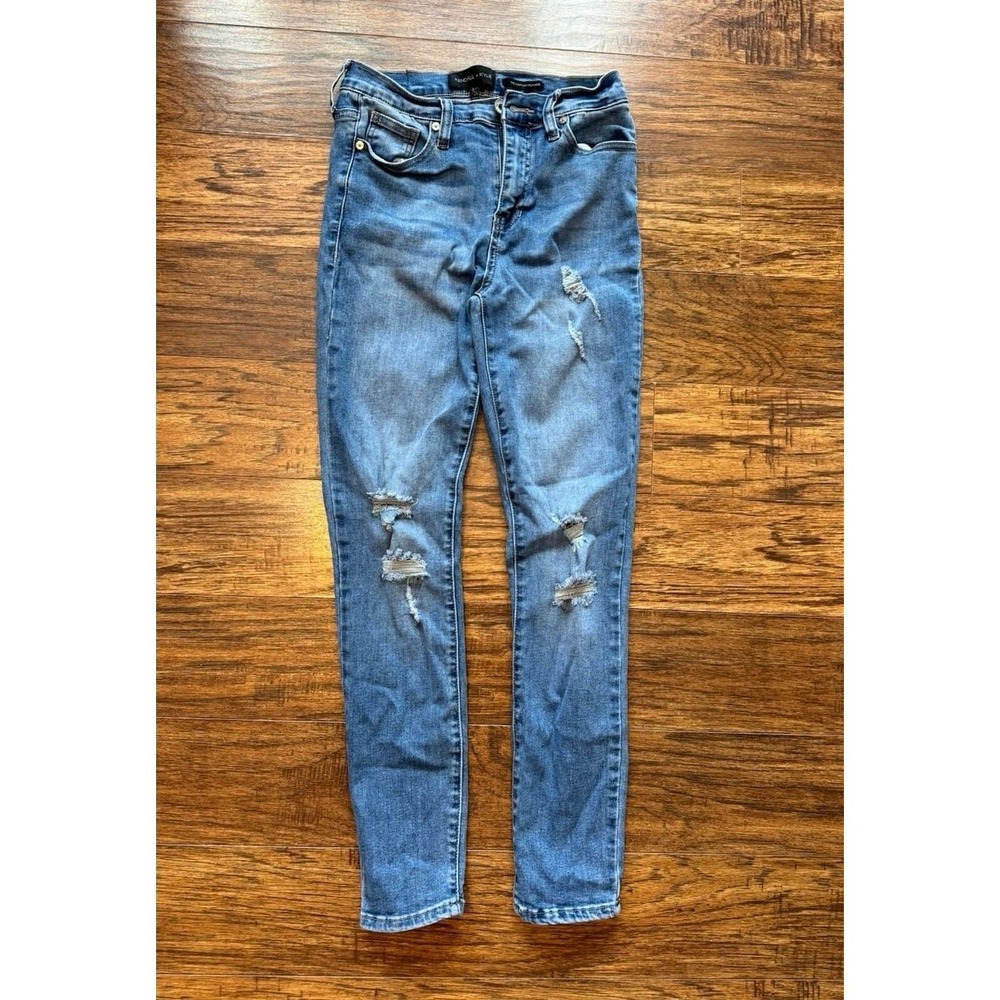 Kendall & Kylie Jenner High Rise Stretch Denim‎ Raw Hem Jeans Sz Womens 5/27 - Picture 2 of 8